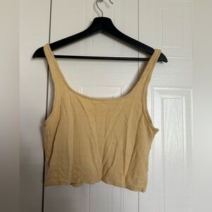 yellow textured tank top